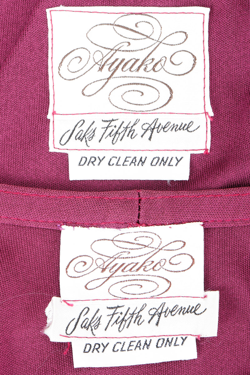 Vintage Ayako Fringed Capelet Set labels on fabric