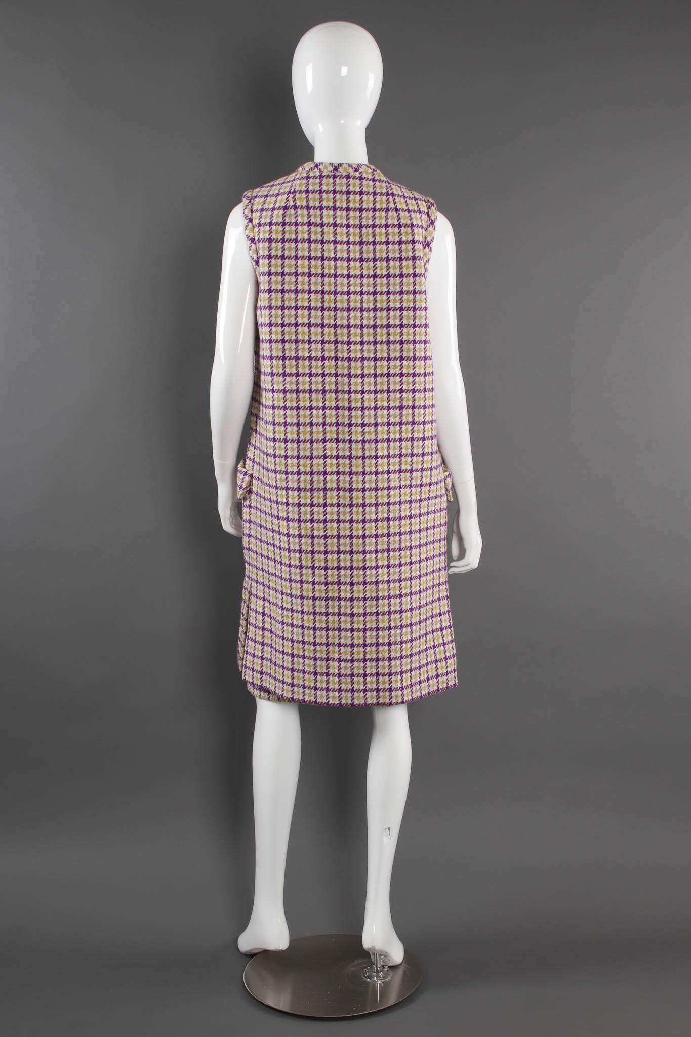 Vintage B.Altman & Co. Plaid Tartan Vest Duster & Skirt Set mannequin back @ Recess LA