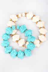 Recess Los Angeles Vintage William de Lillo Faux Turquoise Iris Apfel Pocahontas Rock Collar Necklace