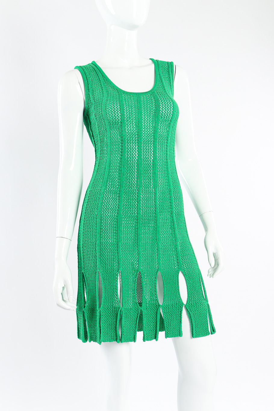 Mesh dress by Bottega Veneta on mannequin front close @recessla