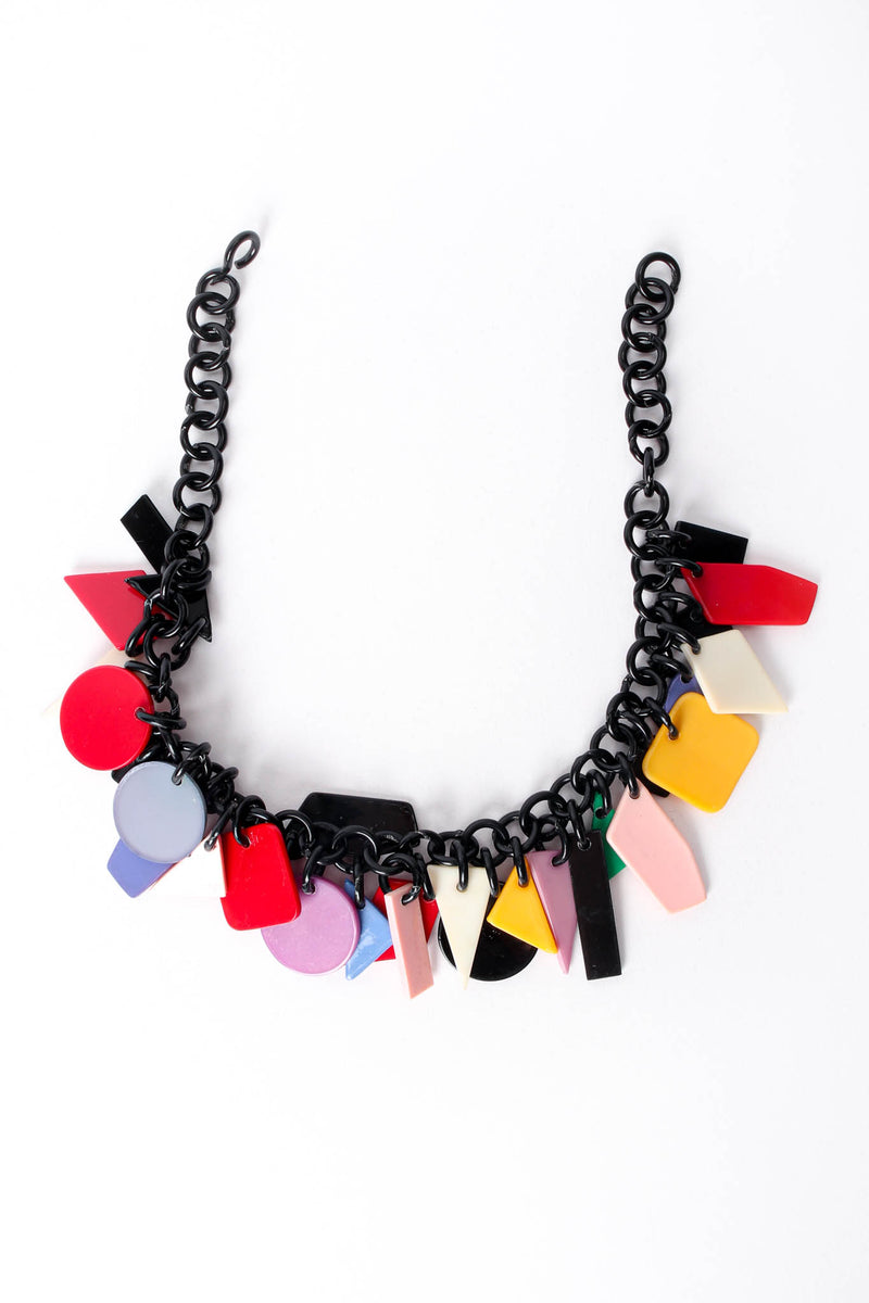 Vintage Bill Schiffer Color-Blocked Geometry Necklace front at Recess Los Angeles