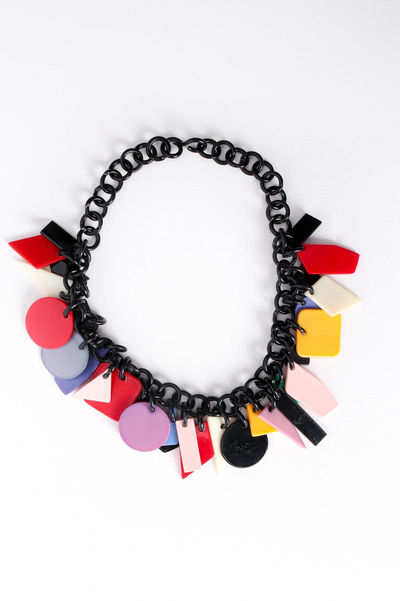 Vintage Bill Schiffer Color-Blocked Geometry Necklace back at Recess Los Angeles