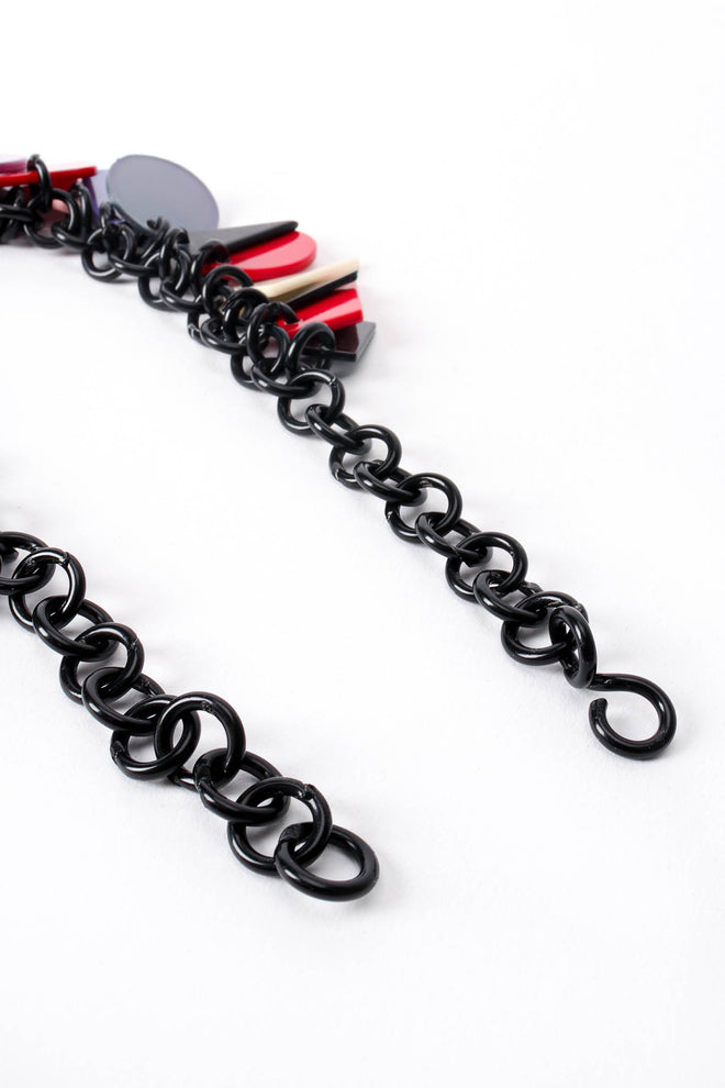 Vintage Bill Schiffer Color-Blocked Geometry Necklace chain crop at Recess Los Angeles