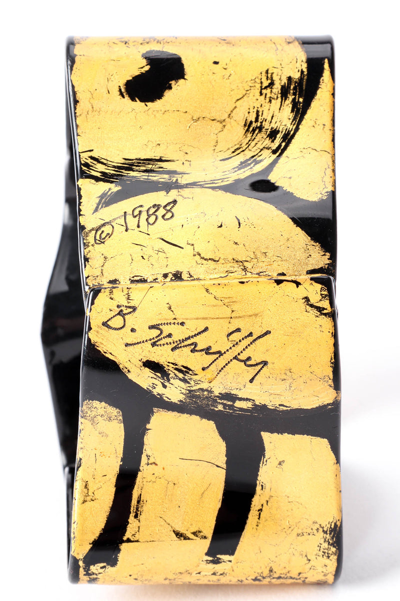 Vintage Bill Schiffer Abstract Hand-Painted Cuff Bracelet signature at Recess Los Angeles