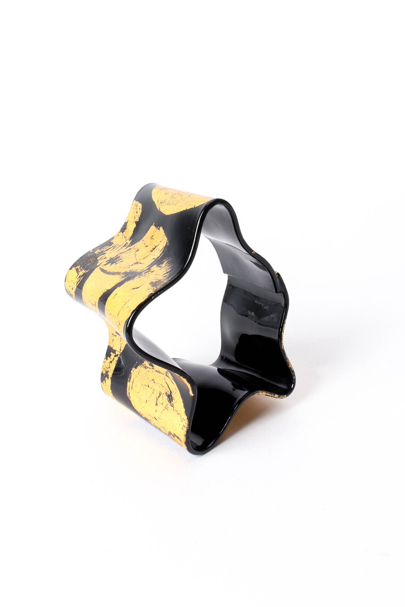 Vintage Bill Schiffer Abstract Hand-Painted Cuff Bracelet inside at Recess Los Angeles