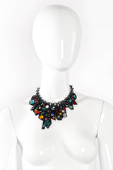 Vintage Bill Schiffer Handmade Rainbow Jeweled Bib Necklace on mannequin at Recess Los Angeles