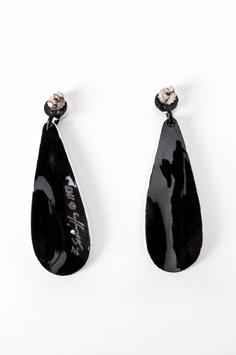 Vintage Bill Schiffer Hand-Painted Feather Earrings back at Recess Los Angeles