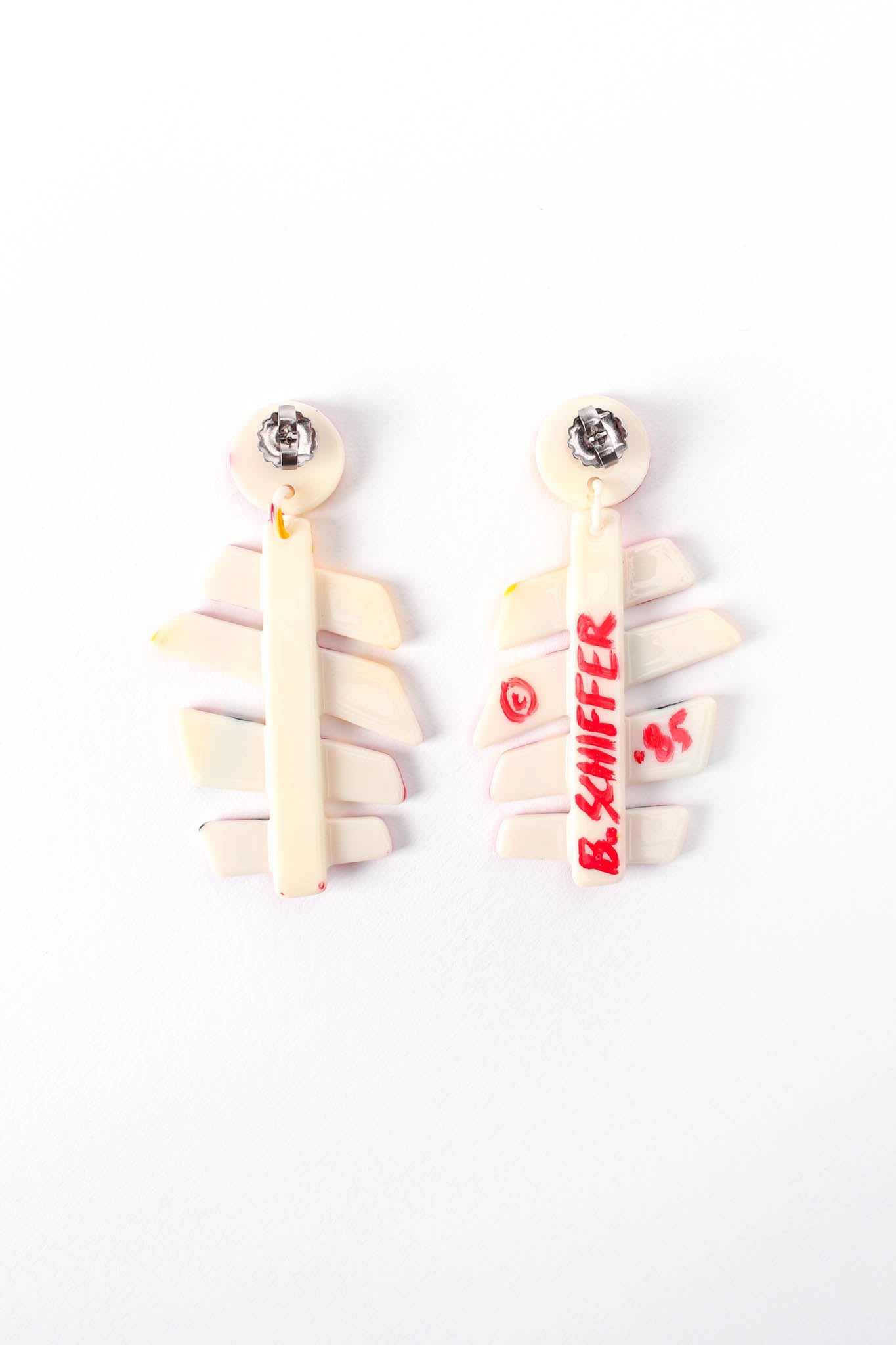 Vintage Bill Schiffer Abstract Fishbone Earrings back at Recess Los Angeles