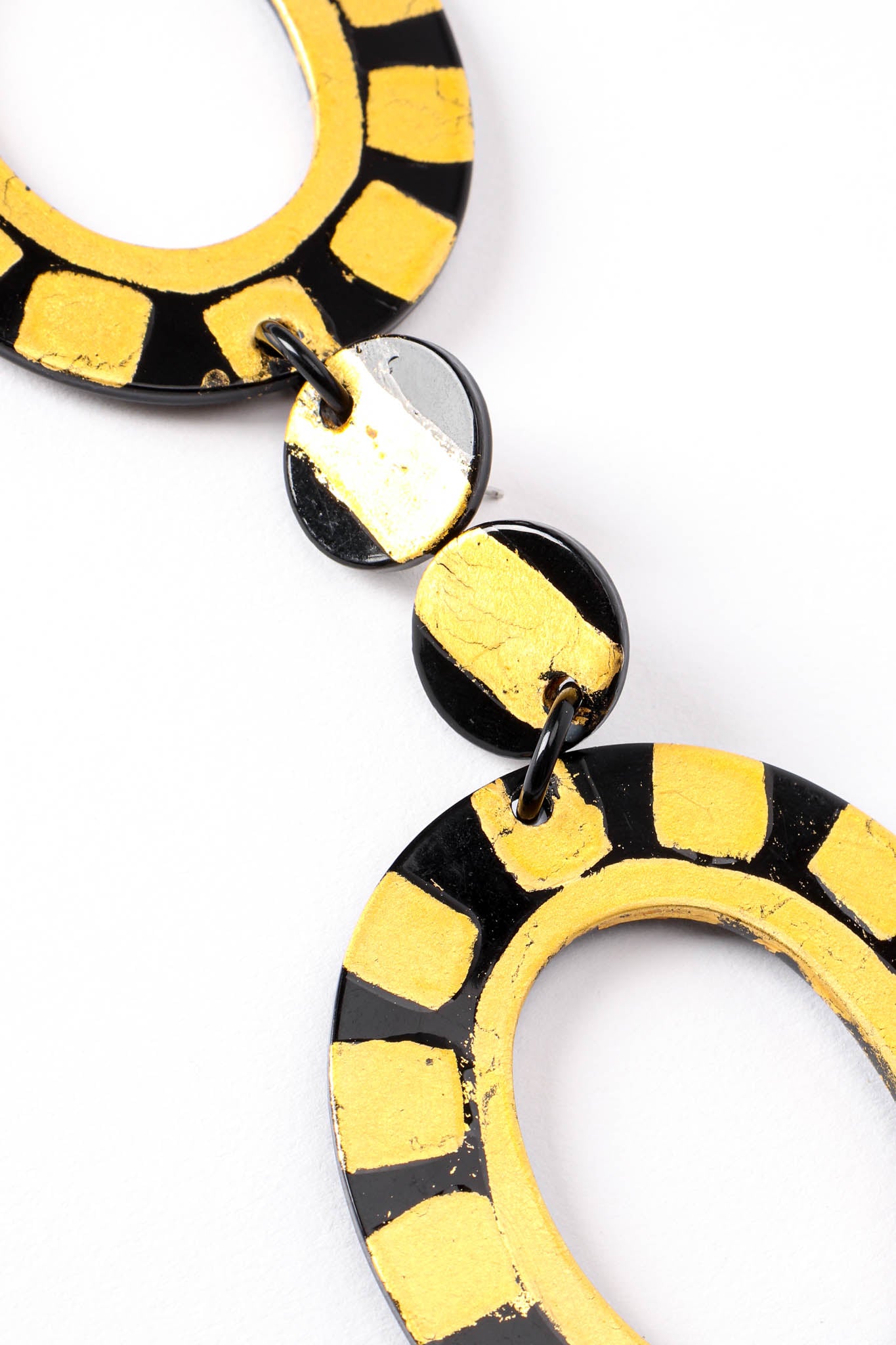 Vintage Bill Schiffer Gold Checkered Earrings crop at Recess Los Angeles