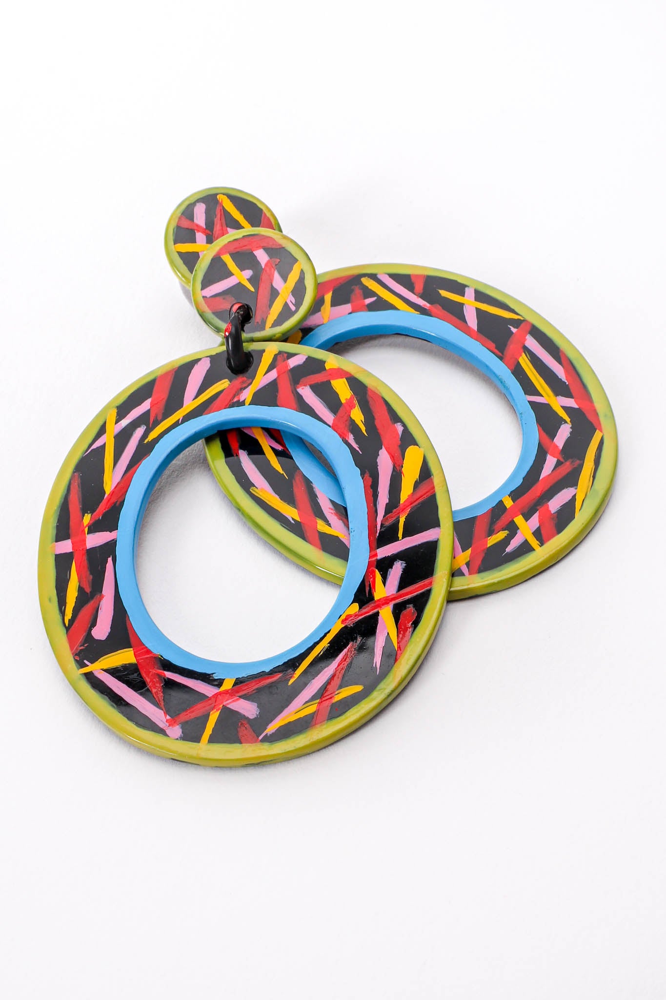 Vintage Bill Schiffer Vibrant Oval Earrings at Recess Los Angeles