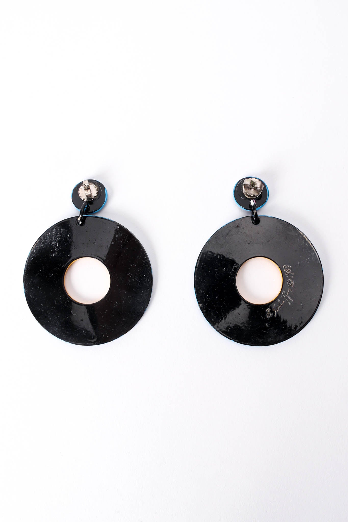 Vintage Bill Schiffer Whimsical Round Dangle Earrings back at Recess Los Angeles