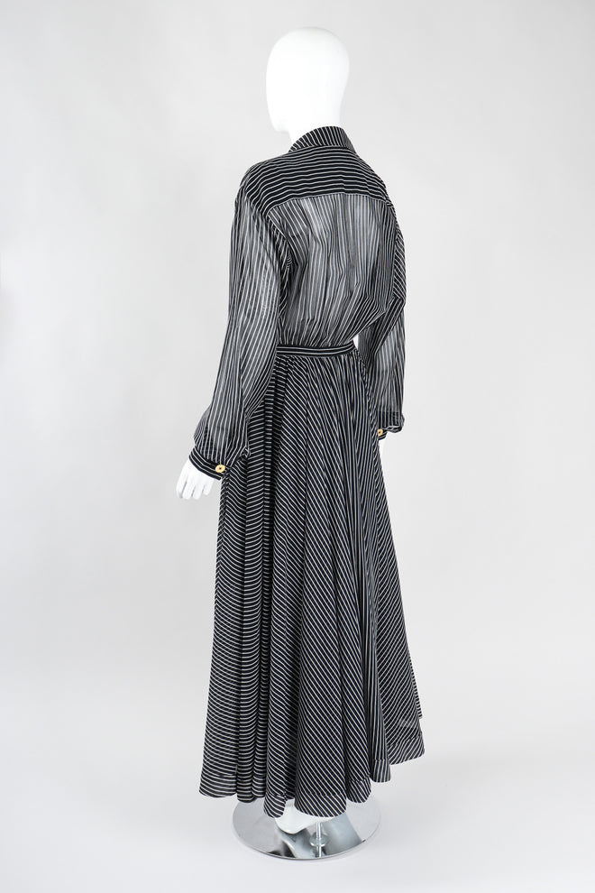 Recess Los Angeles Vintage Badgley Mischka 70s Maxi Striped Shirtwaist Dress