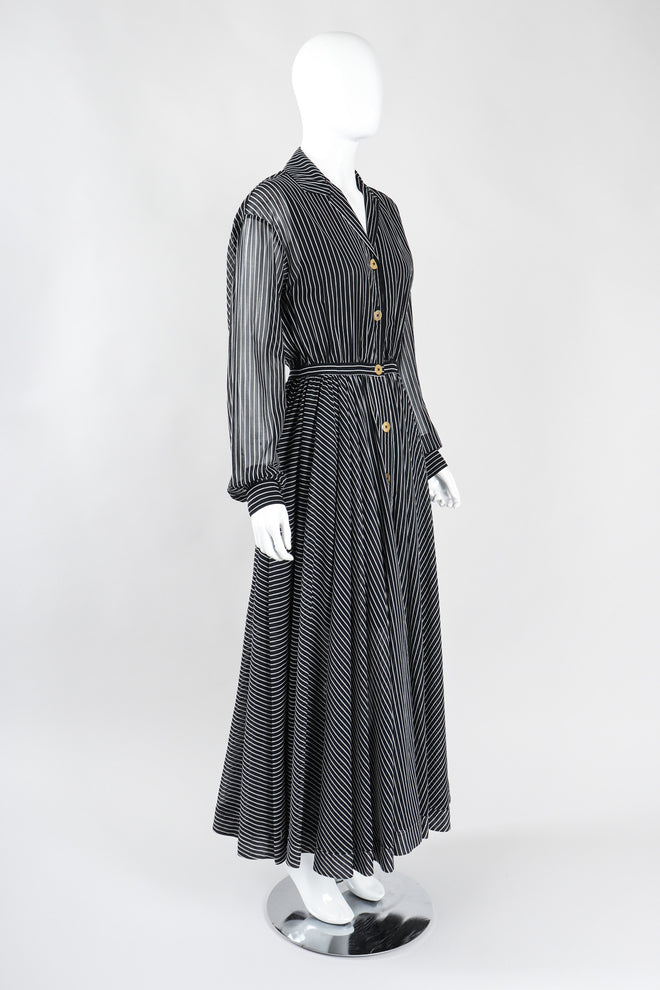 Recess Los Angeles Vintage Badgley Mischka 70s Maxi Striped Shirtwaist Dress