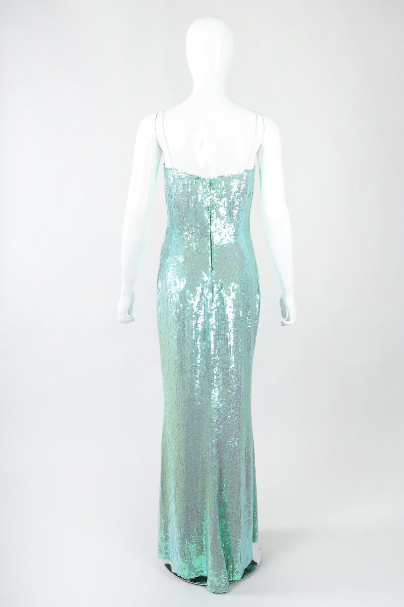 Vintage Badgley Mischka Iridescent Sequin Mermaid Gown Recess Vintage Badgley Mischka Iridescent Sequin Mermaid Gown Recess