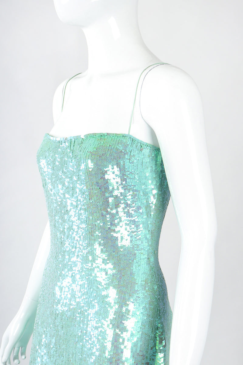 Vintage Badgley Mischka Iridescent Sequin Mermaid Gown Recess Vintage Badgley Mischka Iridescent Sequin Mermaid Gown Recess