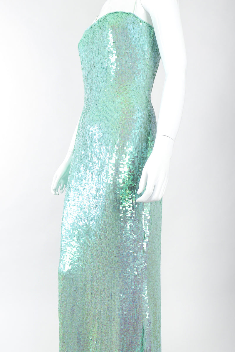 Vintage Badgley Mischka Iridescent Sequin Mermaid Gown Recess Vintage Badgley Mischka Iridescent Sequin Mermaid Gown Recess