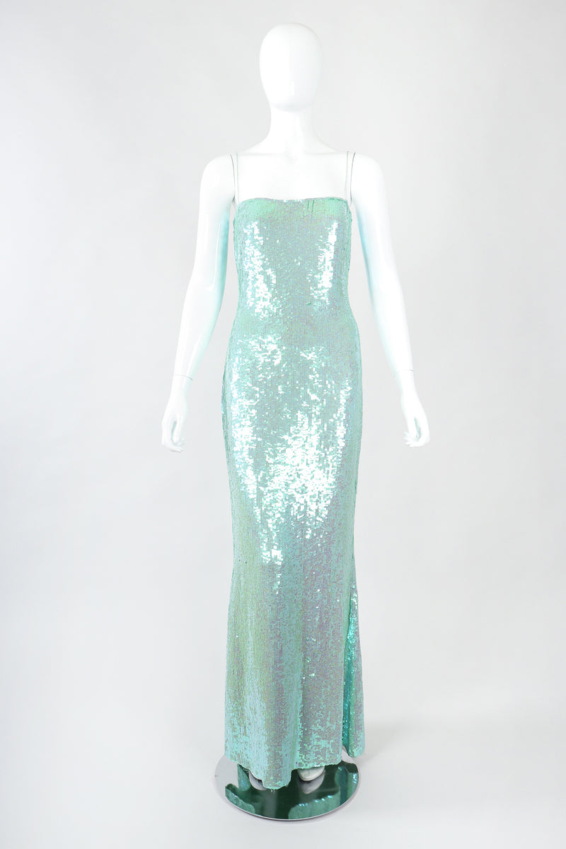Vintage Badgley Mischka Iridescent Sequin Mermaid Gown Recess Vintage Badgley Mischka Iridescent Sequin Mermaid Gown Recess