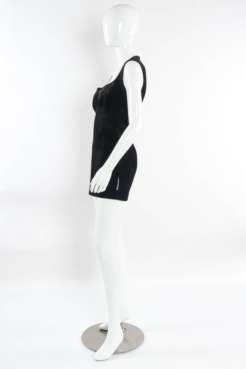 Balenciaga 2018 Sweetheart Velvet Structured Mini Dress mannequin side @ Recess LA