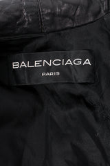 Vintage Balenciaga Leather Fox Fur Cocoon Coat label at Recess Los Angeles