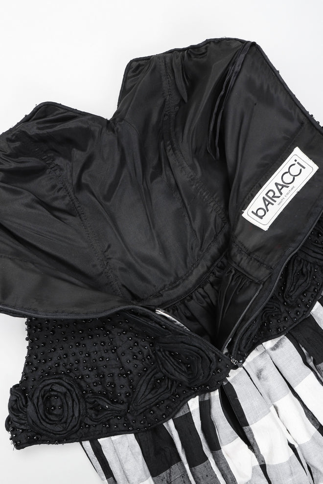 Recess Los Angeles Vintage Baracci Silk Gingham Bustier Ball Gown
