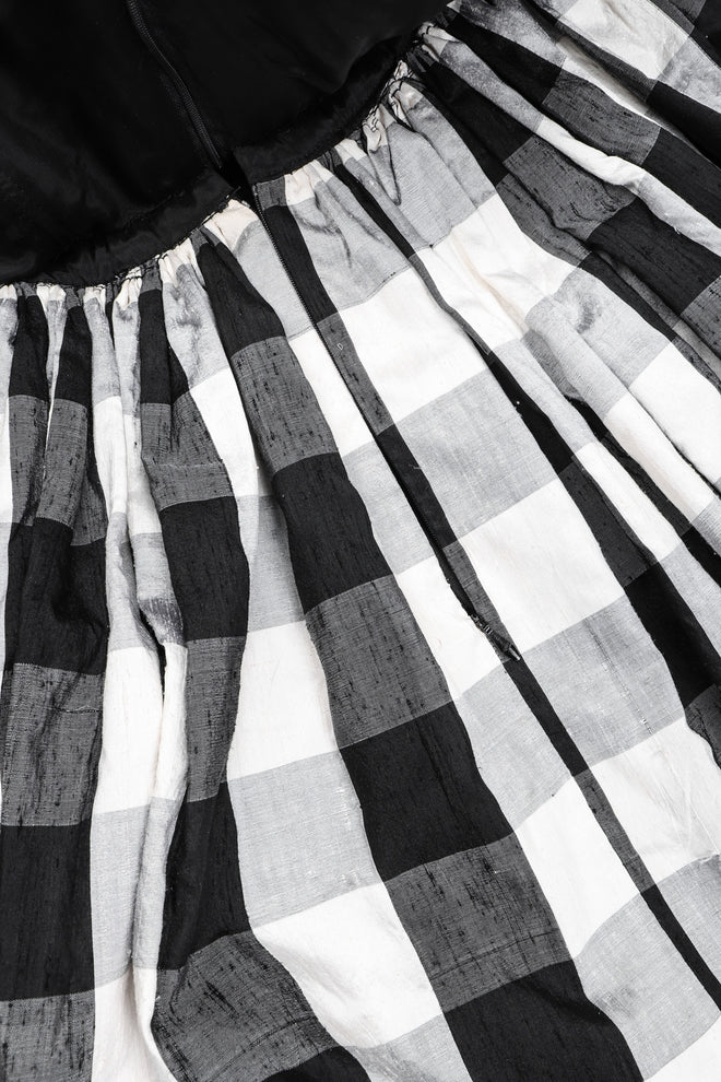 Recess Los Angeles Vintage Baracci Silk Gingham Bustier Ball Gown
