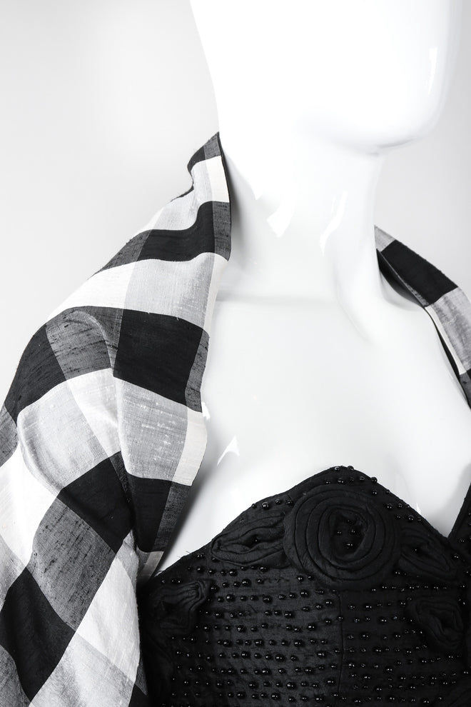 Recess Los Angeles Vintage Baracci Silk Gingham Bustier Ball Gown