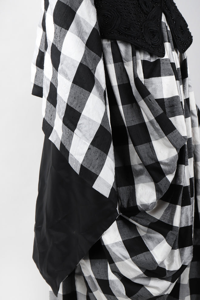 Recess Los Angeles Vintage Baracci Silk Gingham Bustier Ball Gown