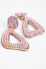 Vintage Barbara Groeger Lilac Rhinestone Triangle Hoop Earrings At Recess Los Angeles