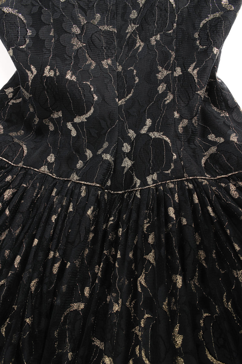 Vintage Barboglio Cristina Jan Leaf Floral Lace Tiered Gown gathered waistline @ Recess LA