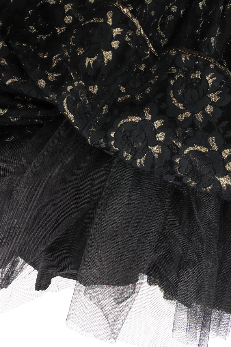 Vintage Barboglio Cristina Jan Leaf Floral Lace Tiered Gown tulle @ Recess LA