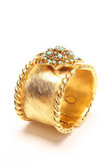 Vintage Barrera Filigree Lotus Flower Cuff Bracelet side @ Recess LA