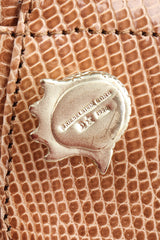 Recess Los Angeles Vintage Barry Kieselstein-Cord Gold Metal Alligator Tan Hardware Suede Lining