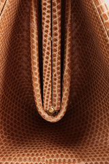 Recess Los Angeles Vintage Barry Kieselstein-Cord Gold Metal Alligator Tan Hardware Suede Lining