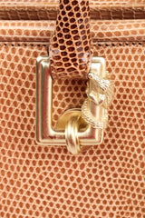 Recess Los Angeles Vintage Barry Kieselstein-Cord Gold Metal Alligator Tan Hardware Suede Lining