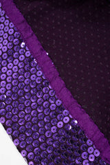 Vintage Bass Limited Violet Sequined Maxi Dress hem crop  at Recess Los Angeles