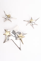 Vintage 925 Sterling Star Earrings & Brooch Set at Recess Los Angeles