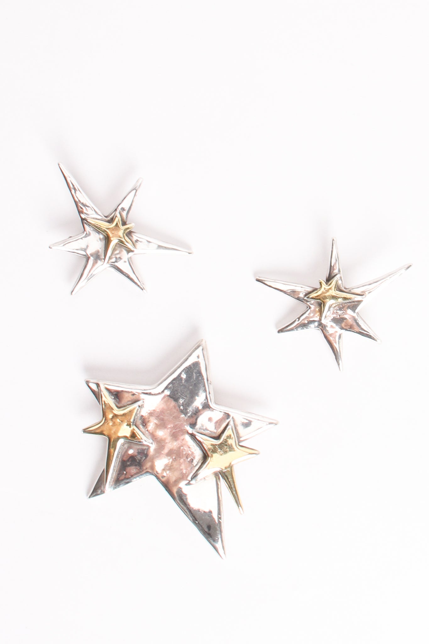 Vintage 925 Sterling Star Earrings & Brooch Set at Recess Los Angeles