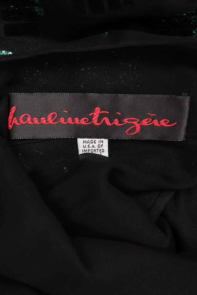 Recess Los Angeles Vintage Pauline Trigere Balloon Sleeve Glitter Velvet Burnout Dress