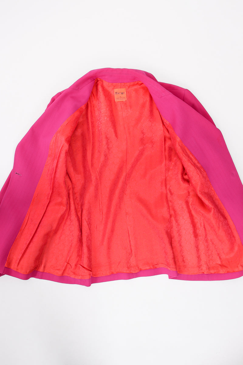 Vintage Bazar de Christian Lacroix Hot Herringbone Jacket & Skirt Suit jacket lining @ Recess LA