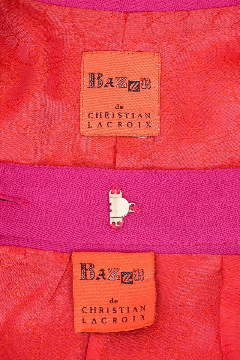 Vintage Bazar de Christian Lacroix Hot Herringbone Jacket & Skirt Suit labels @ Recess LA