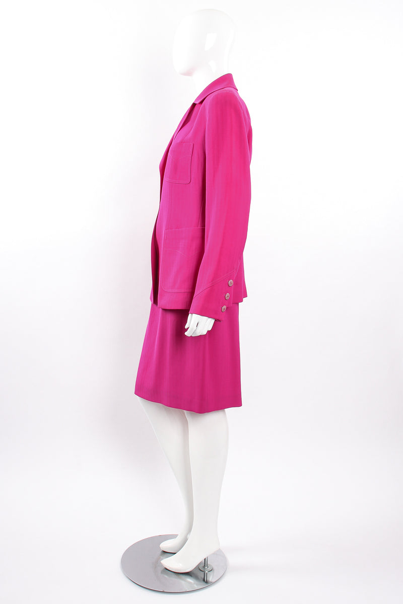 Vintage Bazar de Christian Lacroix Hot Herringbone Jacket & Skirt Suit Mannequin side @ Recess LA