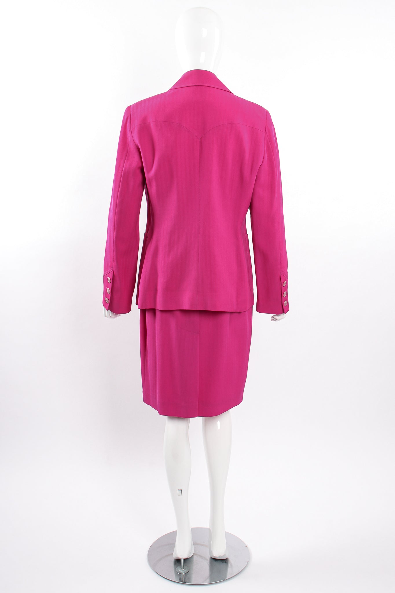 Vintage Bazar de Christian Lacroix Hot Herringbone Jacket & Skirt Suit Mannequin back @ Recess LA