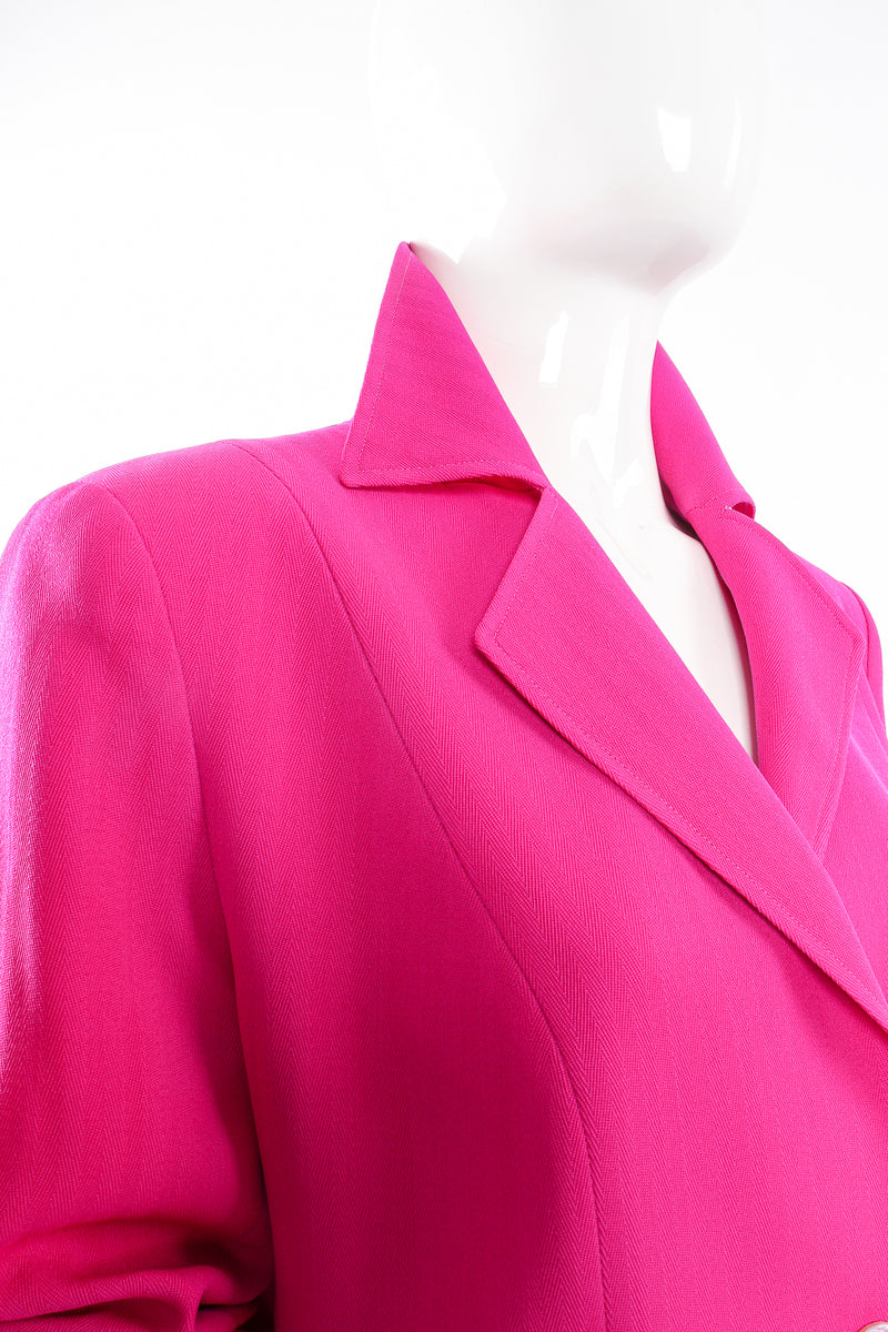 Vintage Bazar de Christian Lacroix Hot Herringbone Jacket & Skirt Suit Mannequin collar @ Recess LA