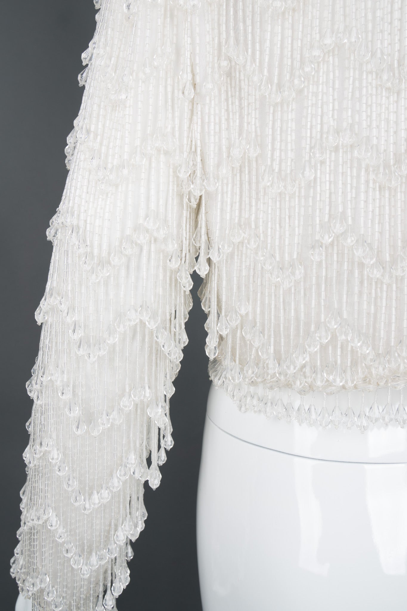 Vintage Teardrop Crystal Bead Fringe Jacket