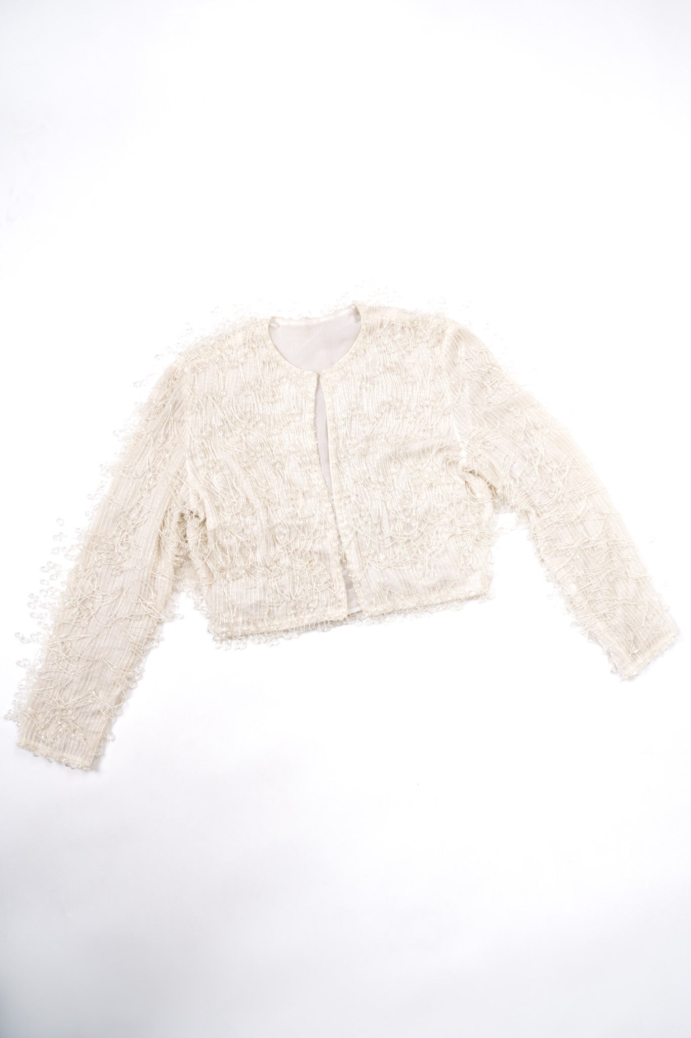 Vintage Teardrop Crystal Bead Fringe Jacket