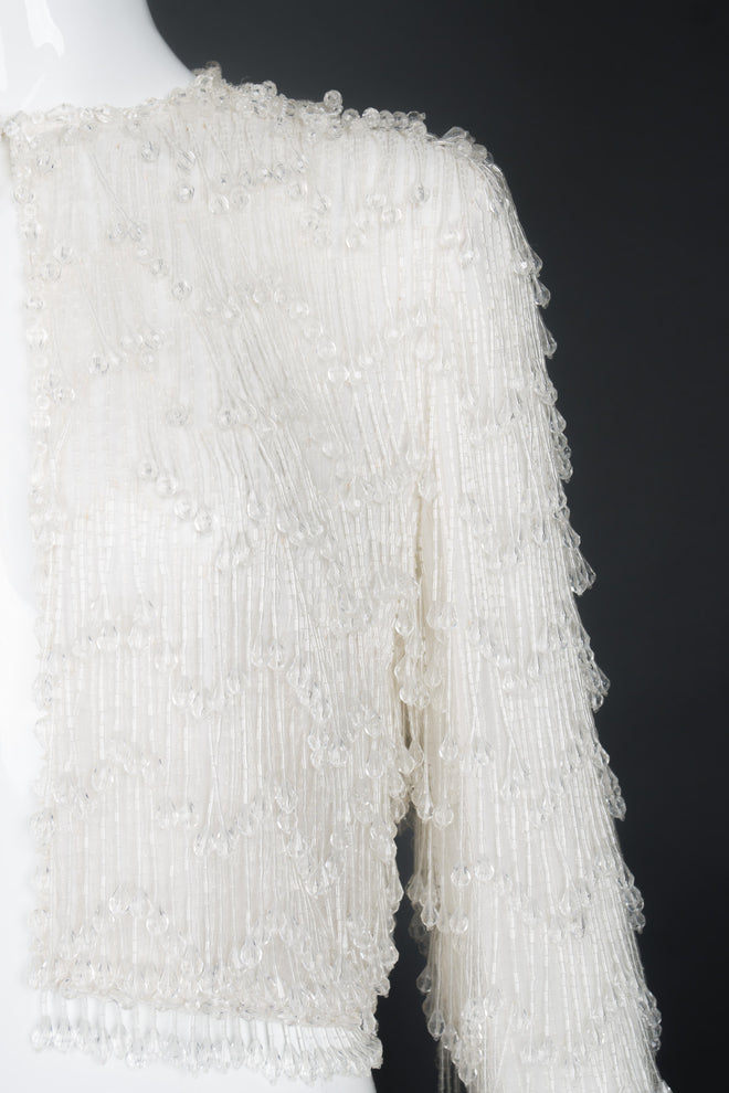 Vintage Teardrop Crystal Bead Fringe Jacket