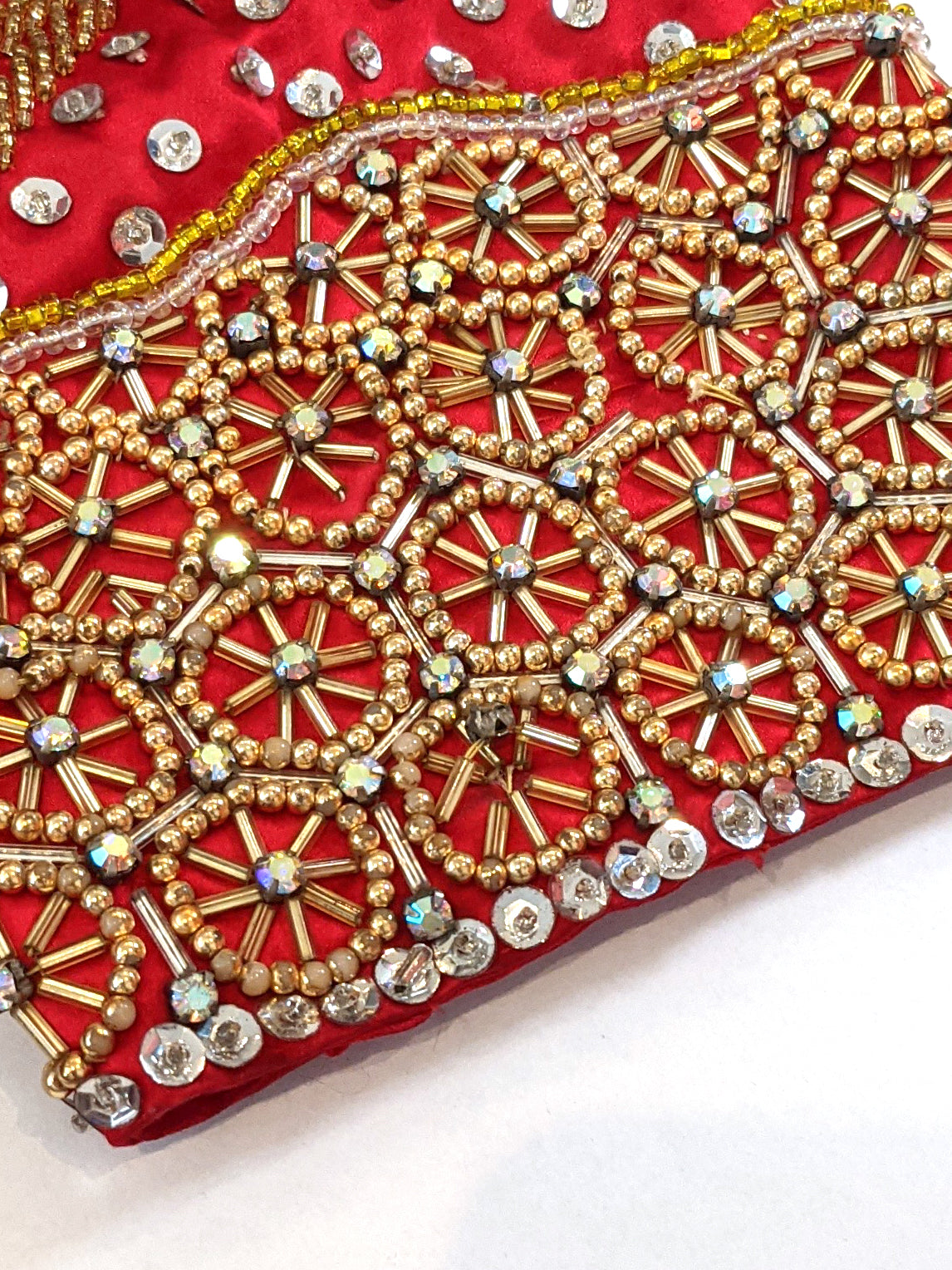 Vintage Embellished Chinese Satin Zip Jacket loose beads at Recess Los Angeles