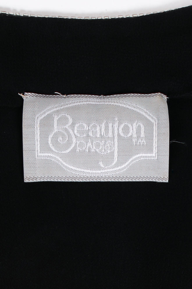 Vintage Beaujon Beaded Circus Trapeze Jacket label at Recess Los Angeles