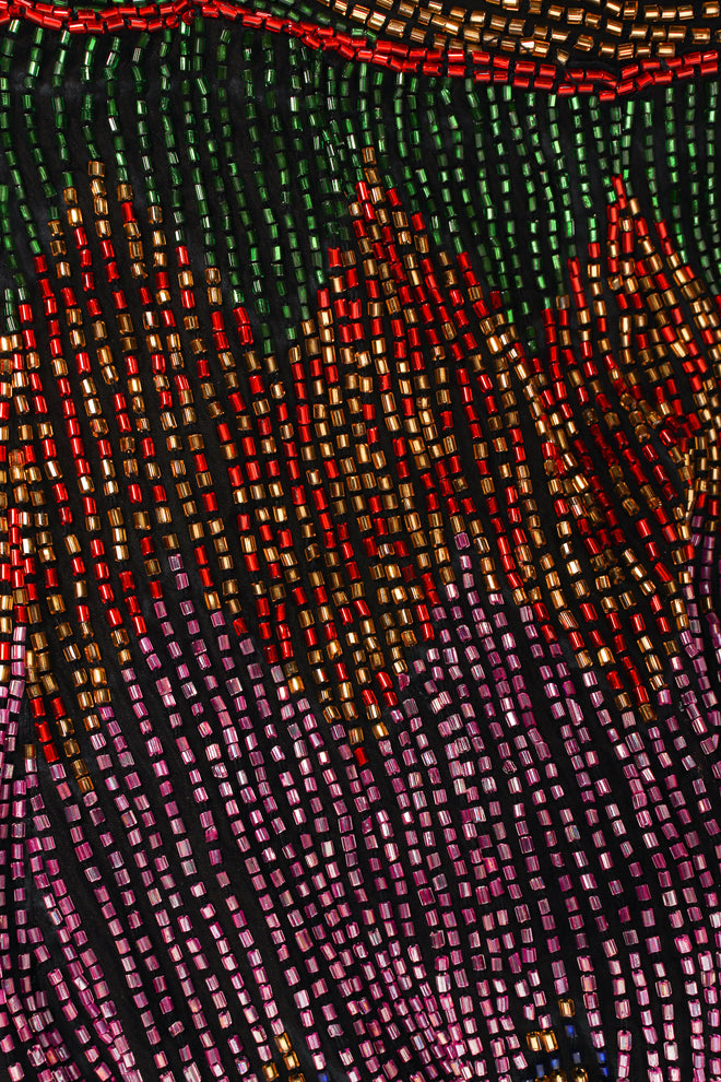 Vintage Beaujon Beaded Zigzag Peplum Skirt Set detail at Recess Los Angeles