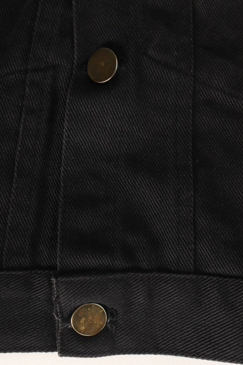 Vintage BeBe Studded Rhinestone Crop Denim Jacket buttons @ Recess LA